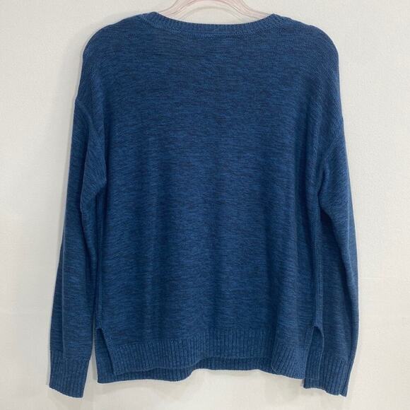 White + Warren Cotton Boxy Cut Sweater Women's Medium Blue - Picture 6 of 8